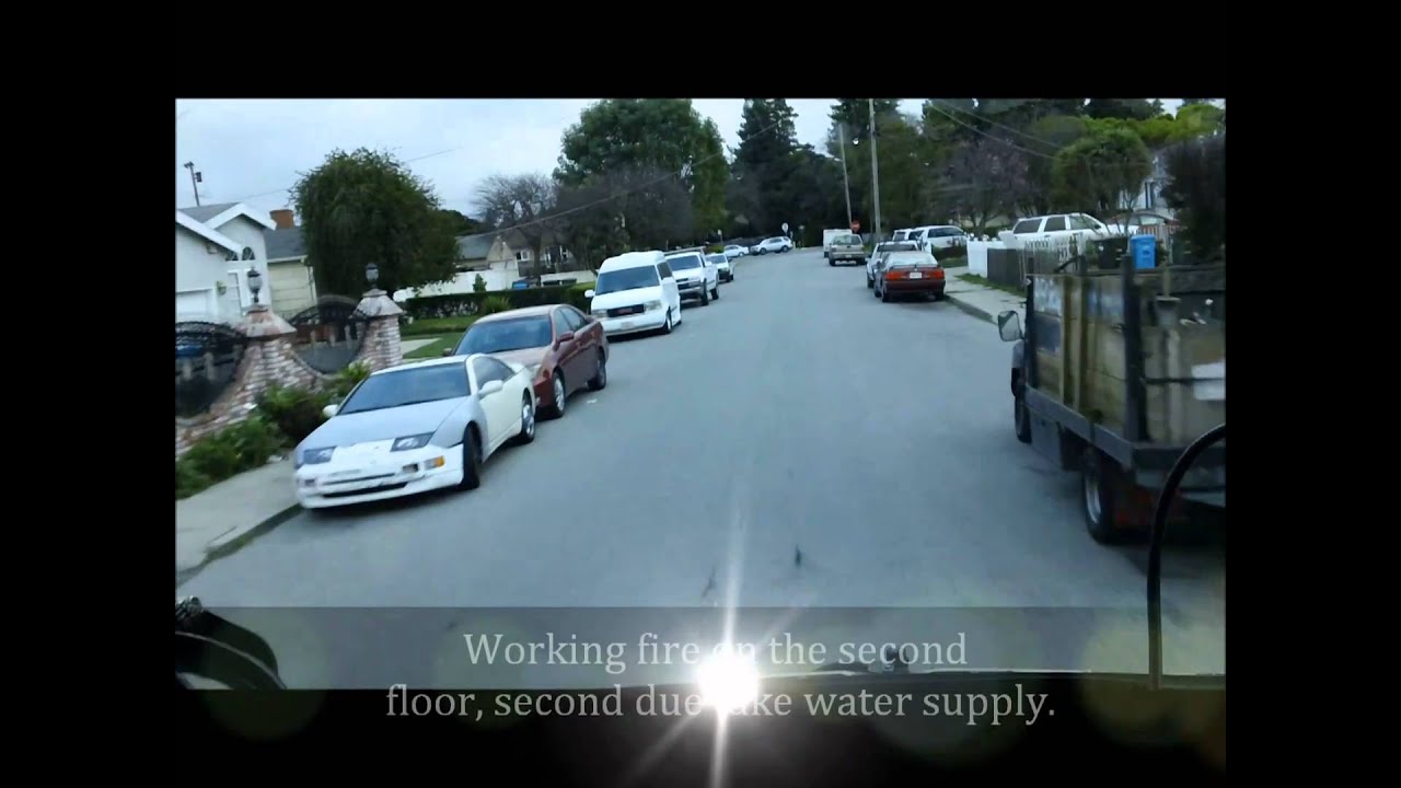 Radio Traffic as heard by Menlo Park Fire T-1 while responding to EPA Structure Fire.wmv