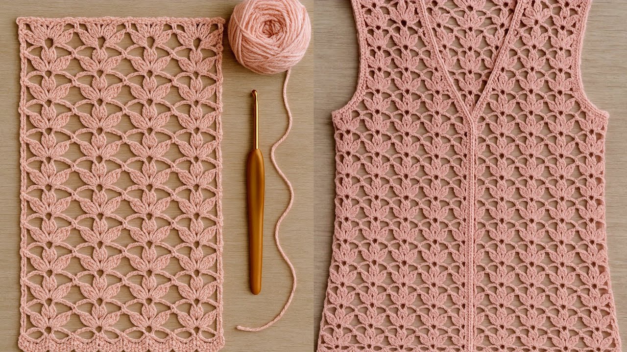 2 Adımda Yapımı Kolay Tığ İşi Örgü Model | Easy Crochet Vest Pattern  