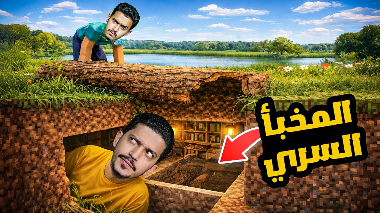 تحدي بناء المخبأ السري ( البقاء على بلوك واحد ) !!