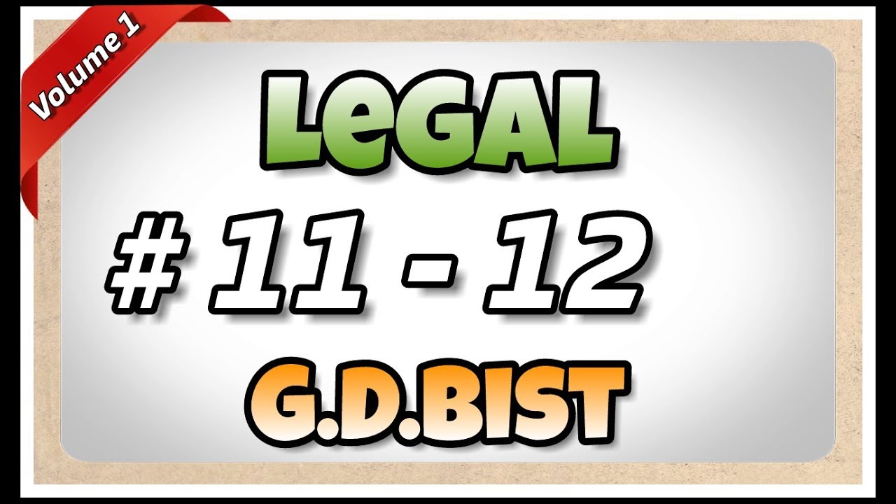 # 11 - 12 | 100 wpm | Legal | G.D.Bist | Volume 1