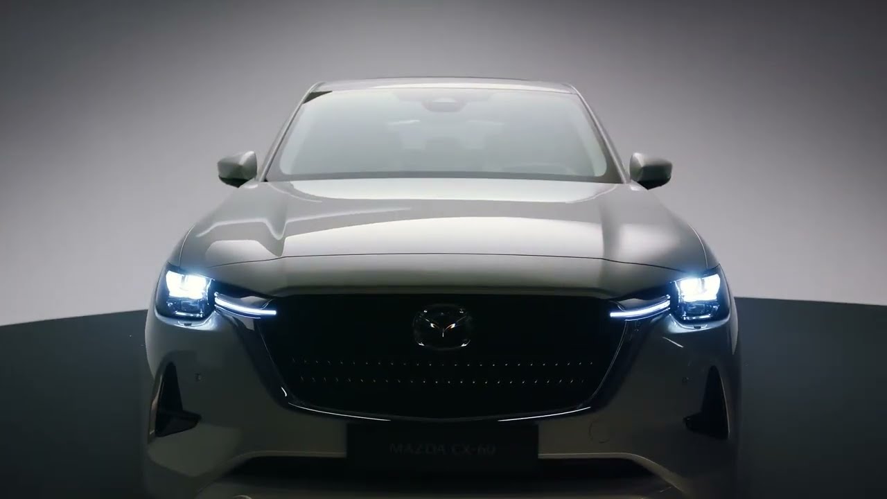 All-new 2022 Mazda CX-60 in Rhodium White - Driving & Interior Shots