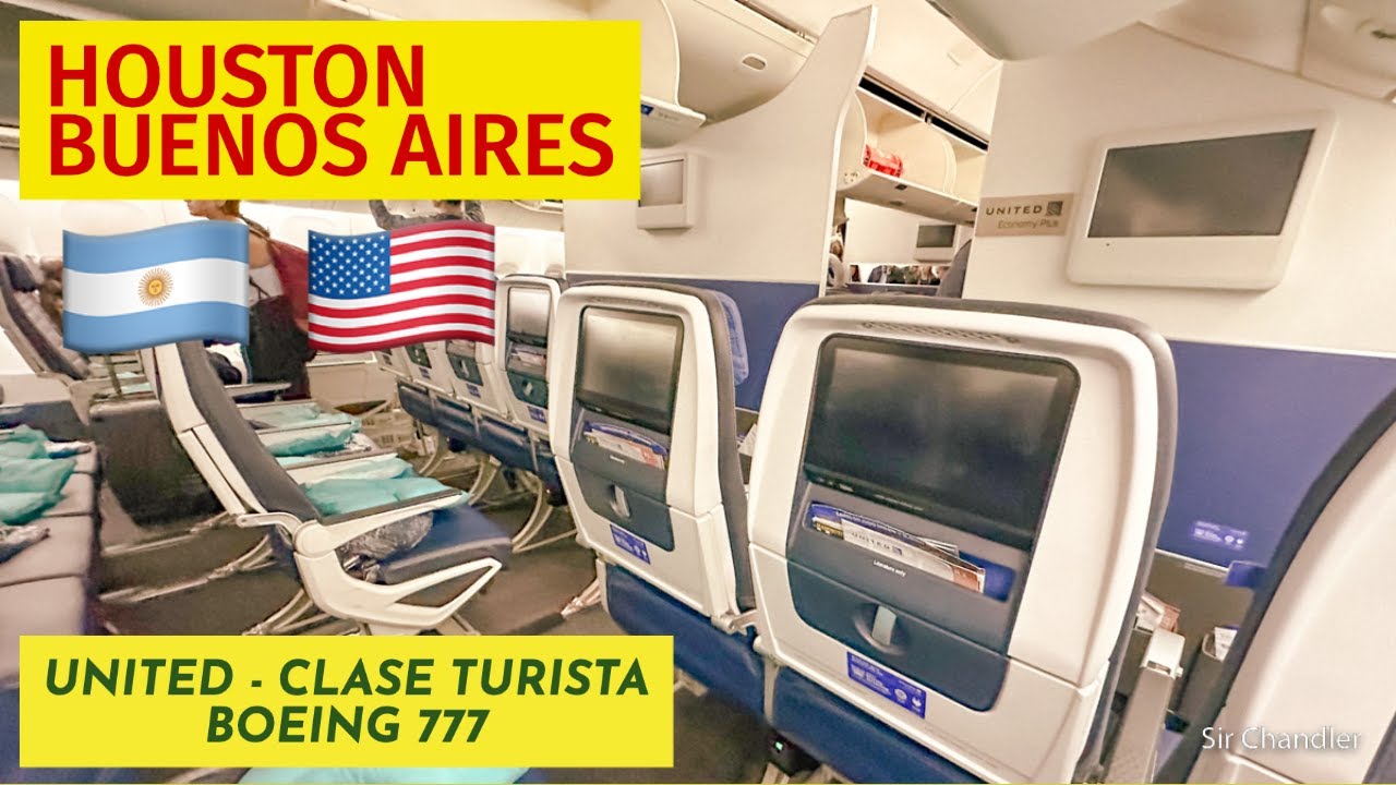 UNITED DE HOUSTON A BUENOS AIRES - CLASE TURISTA - VUELO NOCTURNO