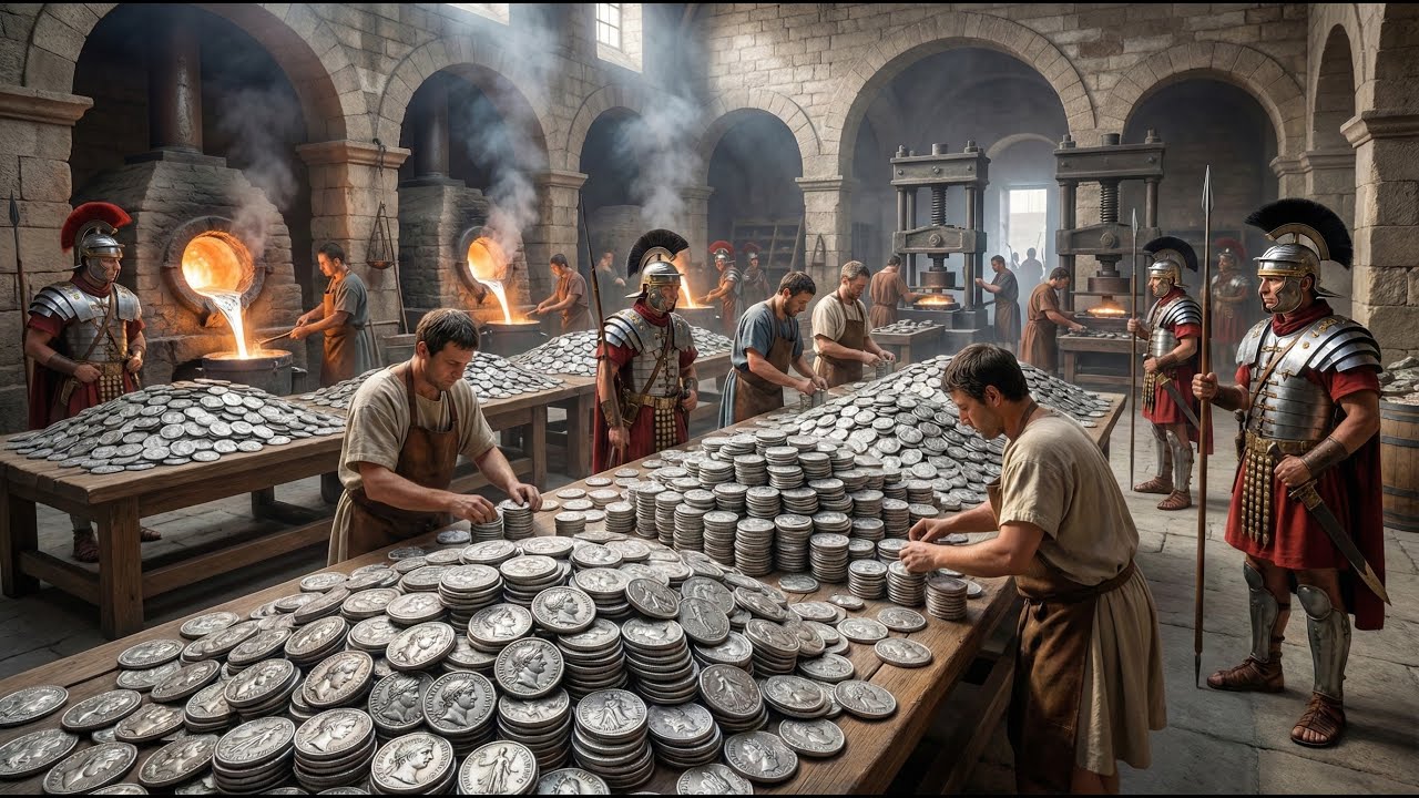 Inside an Ancient Roman Mint: Mass Producing Silver Denarius Coins (Historical Process)