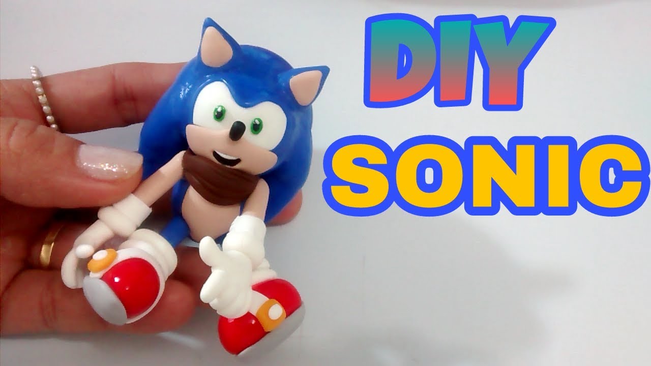 DIY:( SONIC) 🎮 PASSO A PASSO - BISCUIT - COLD PORCELAIN #luprestes
