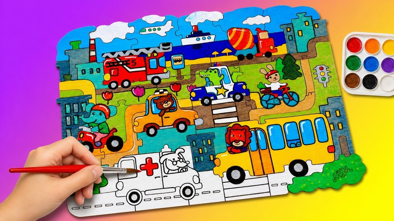 Изучи городские машины и цвета 🚗🌈