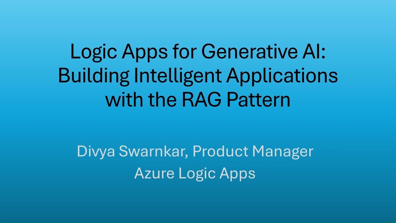 RAG based Generative AI application development with Azure Logic Apps