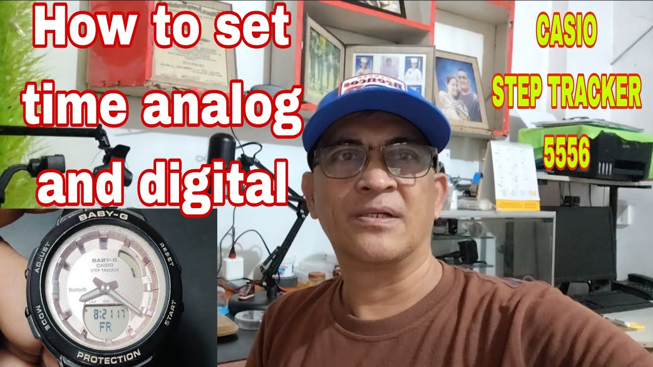 Casio 5556, Step Tracker how to set time analog and digital@WatChiador Vlog