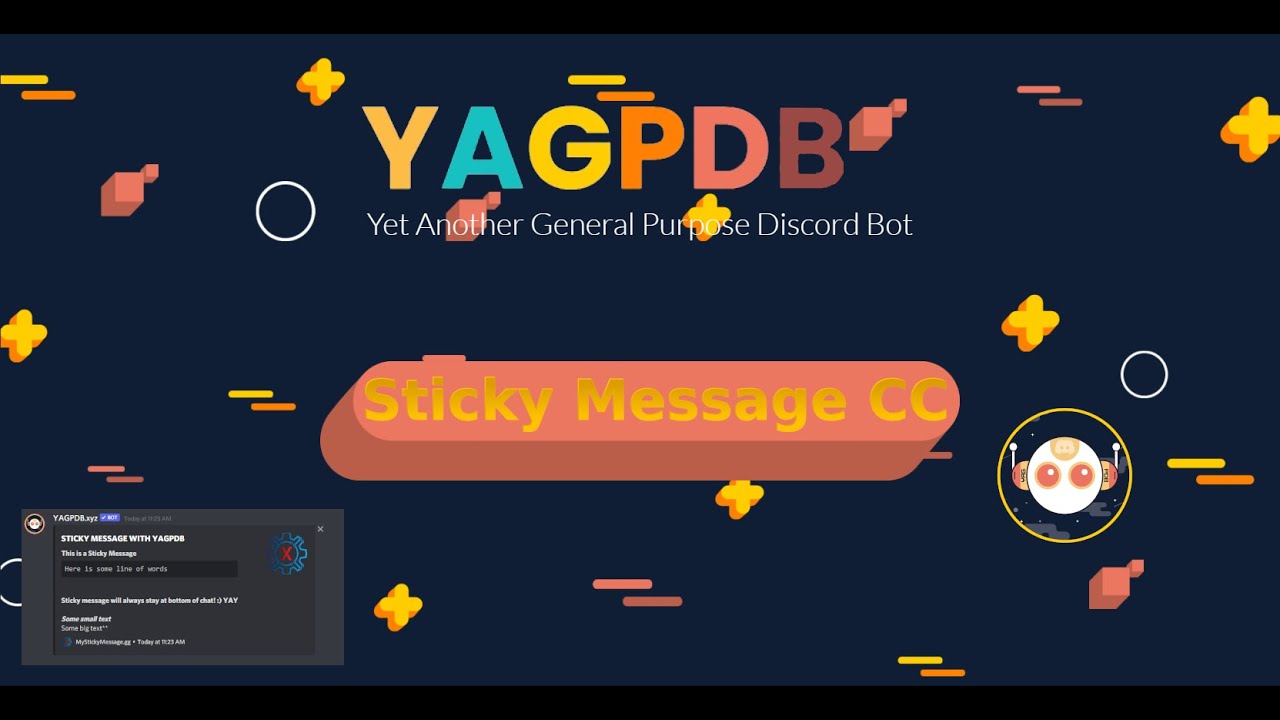 YAGPDB CC's | Sticky Message Custom Command | Discord