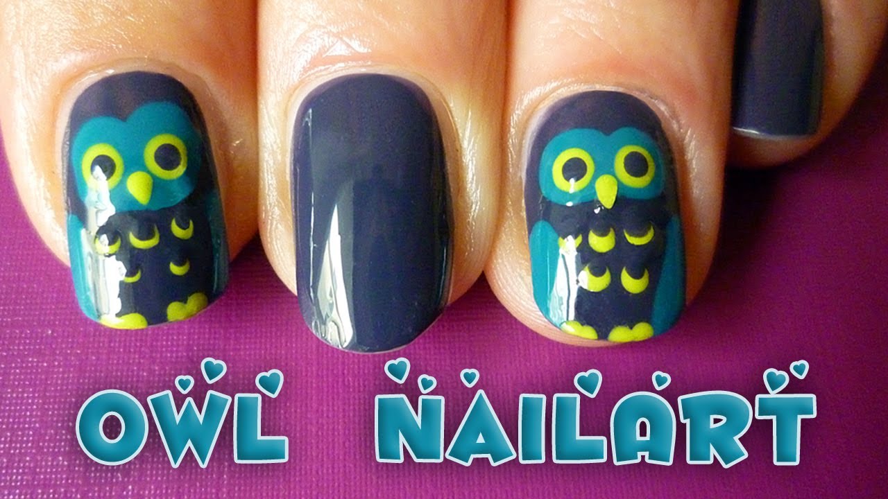 easy owl nail art tutorial for fall/autumn or halloween