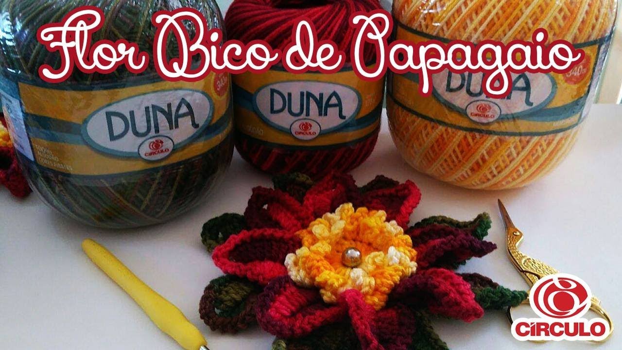 FLOR DE CROCHÊ - BICO DE PAPAGAIO 