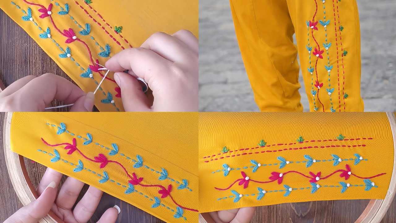 Eid Desgin ! Beautiful Trendy Hand Embroidery Coture Desgin Step By Step ❤️