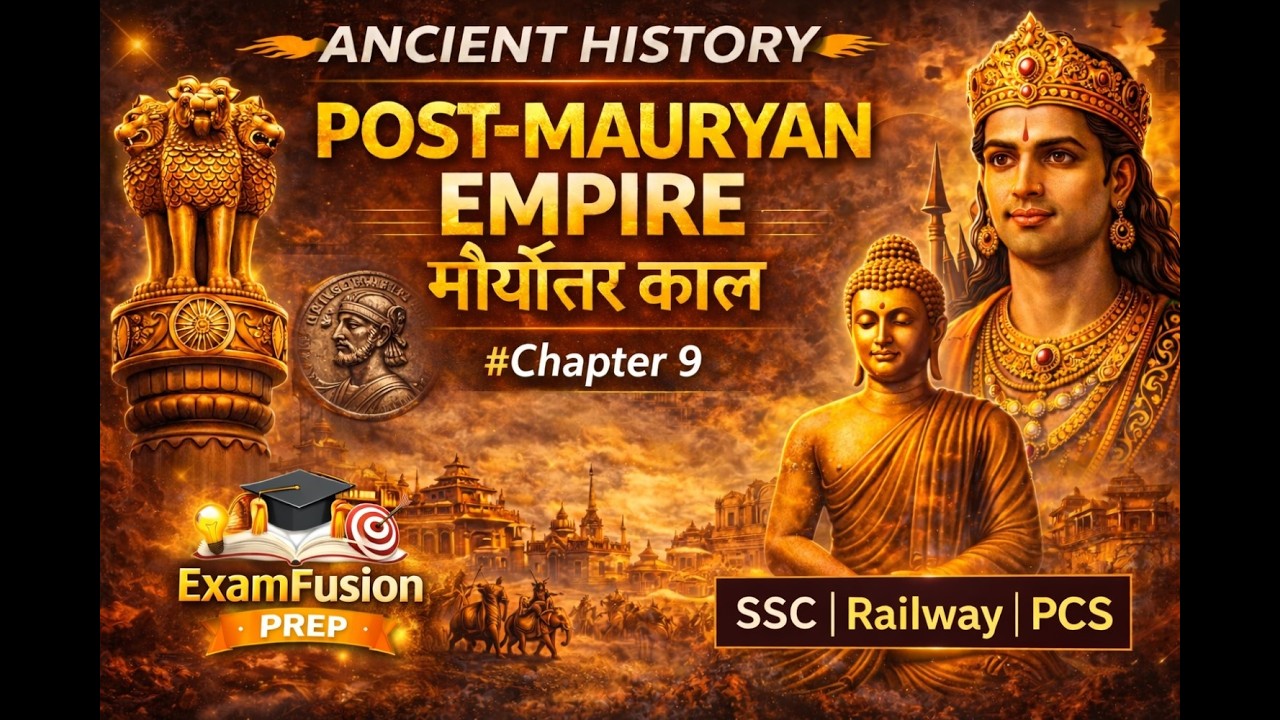 Ancient History Chapter 9 | Post-Mauryan Empire | मौर्योत्तर काल | SSC Railway PCS
