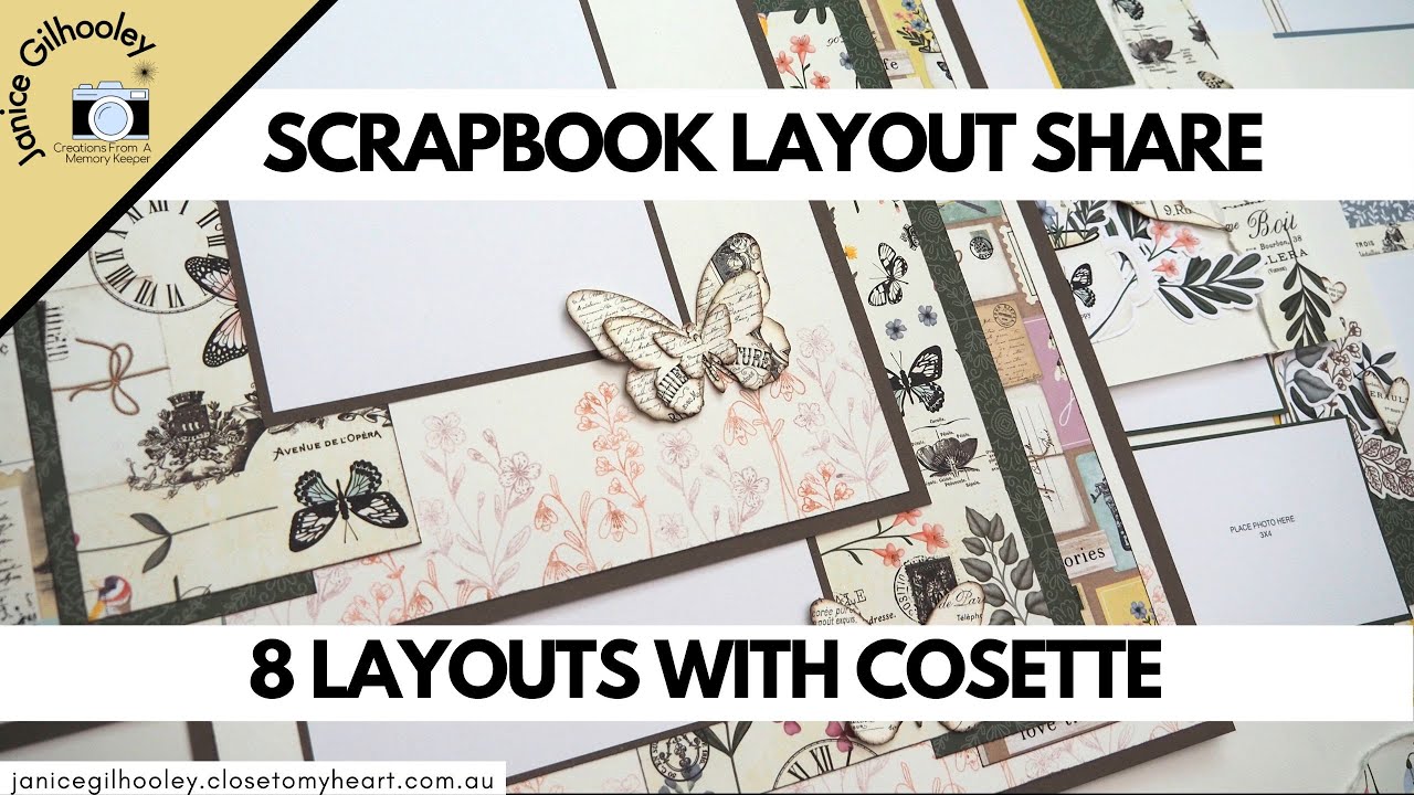 Scrapbook Layout Share | 8 Layouts | Cosette Collection