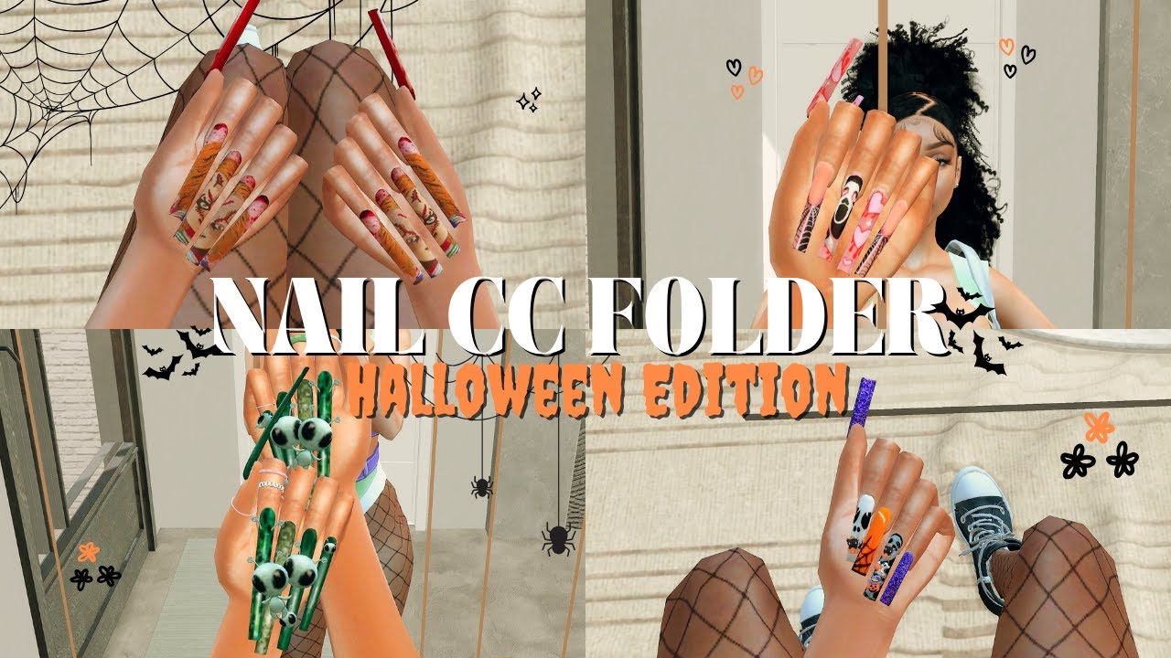 FREE Sims 4 Nail CC Folder: Halloween Edition 🎃 | Sims 4 CC Finds