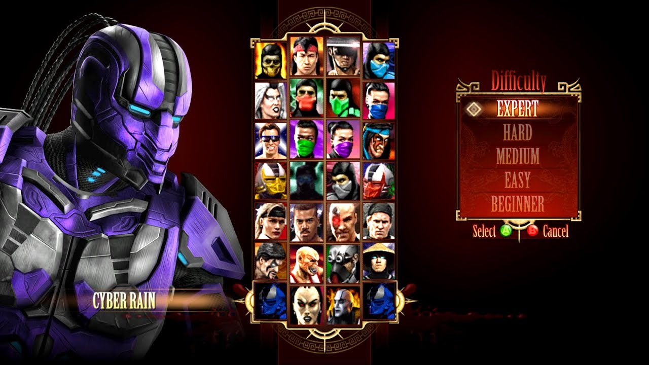 Mortal Kombat 9 - Expert Arcade Ladder (Cyber-Rain MOD) - Gameplay @(1080p)60ᶠᵖˢ ✔