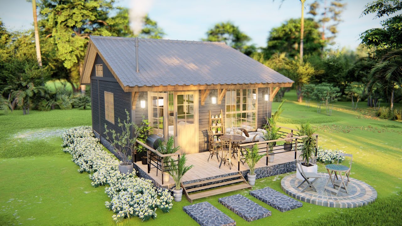 Small House Design 6 x 7 meters ( 450 Sqft ) with Loft - 3 Bedrooms - Free Floor Plan