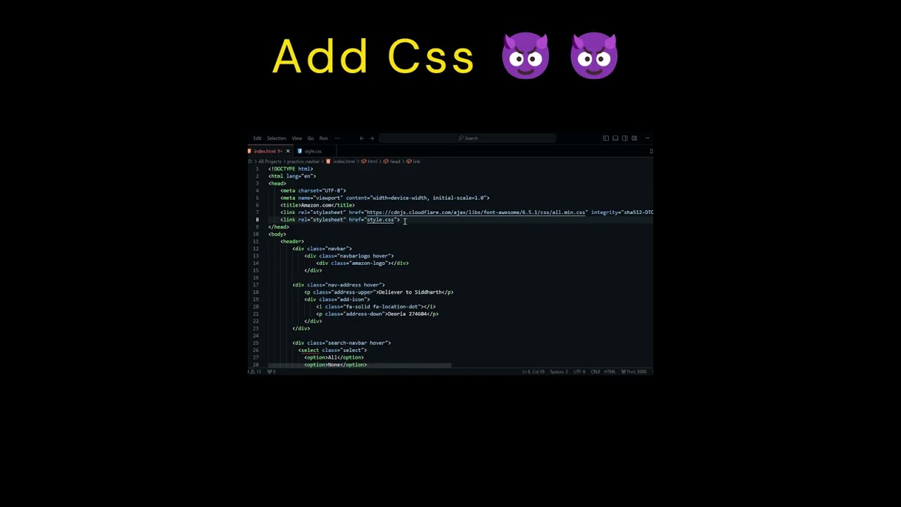 Amazon clone with html and Css
