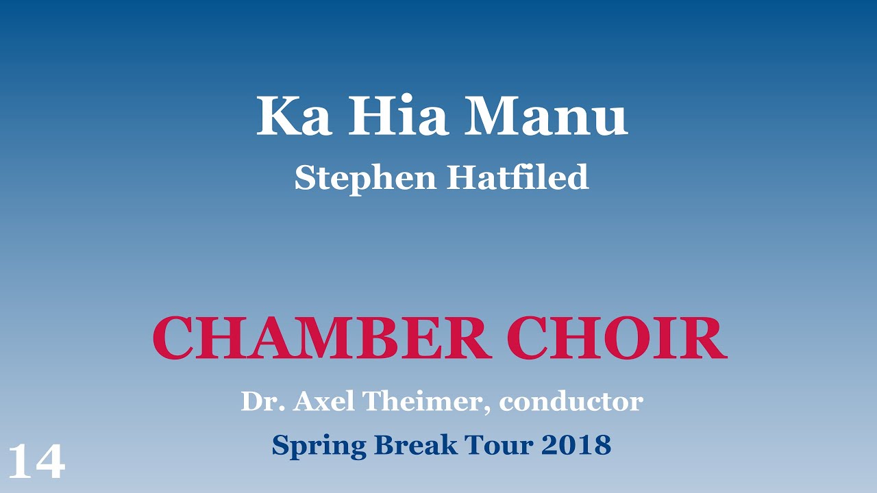CSBSJU Chamber Choir - Ka Hia Manu