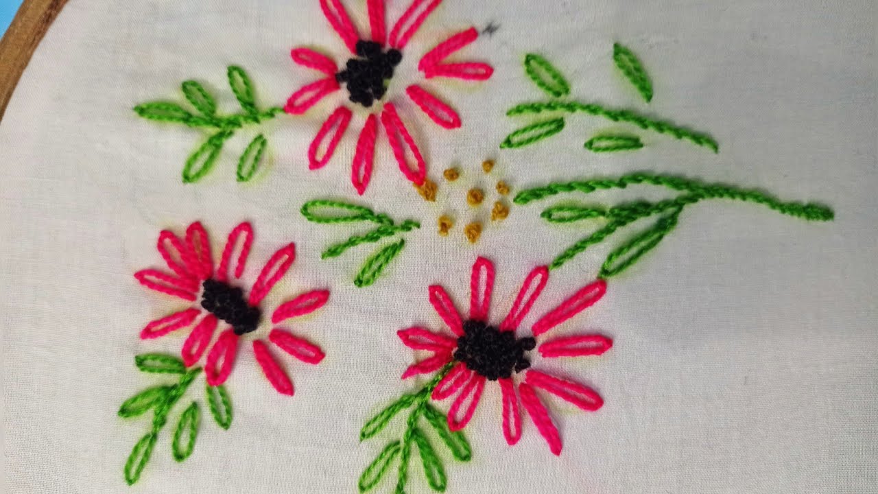 Flower hand embroidery design 