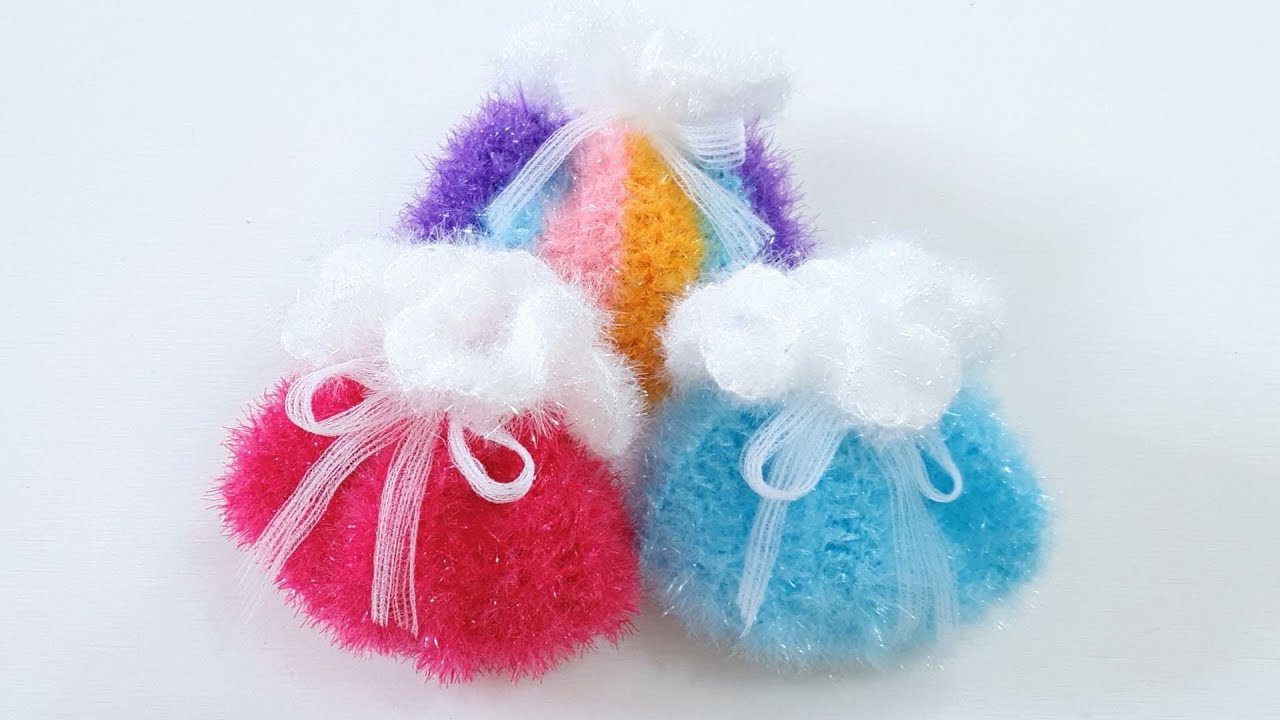 수세미뜨기/복 담아 가세요/복주머니 수세미/Crochet Korean traditional lucky bag