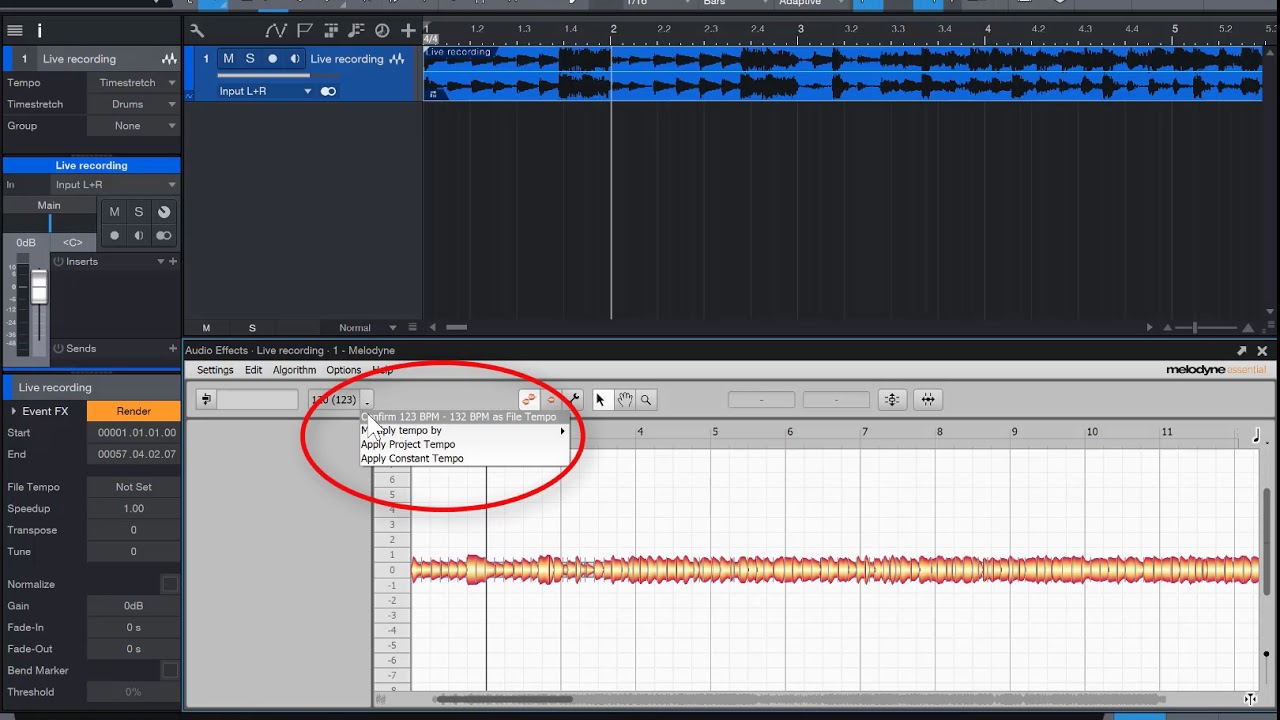 Tempo Maps From Melodyne Essential