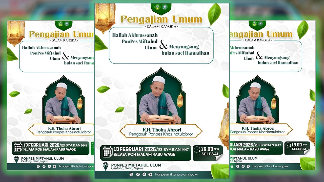 Live! Pengajian Umum KH Thoha Abrori - Haflah Akhrussanah Ponpes Miftahul Ulum - Centong Gerih Ngawi