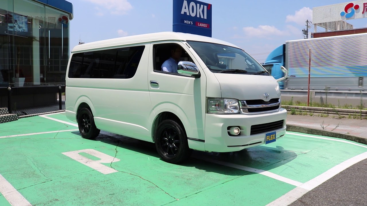 フレックスハイエース名古屋　中古ワゴン４WD　車中泊仕様　新品１１インチナビ・１２．８インチフリップダウンモニター♪