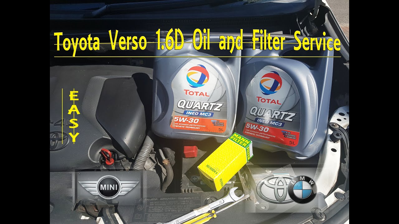 Toyota verso 1.6D Mini Avensis 1.6D Oil and Filter Service Full