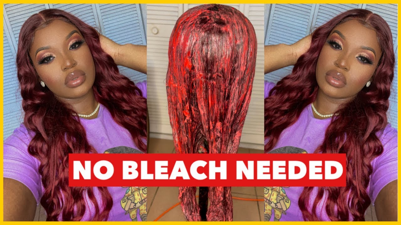 DYING MY WIG BURGUNDY || LOREAL HICOLOR HIGHLIGHTS  “No Bleach Needed”