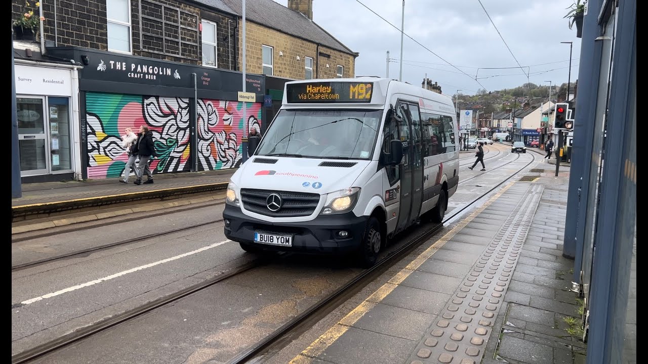 South Pennine Community Transport 246 leaves Hillsborough with a M92 service to Marley