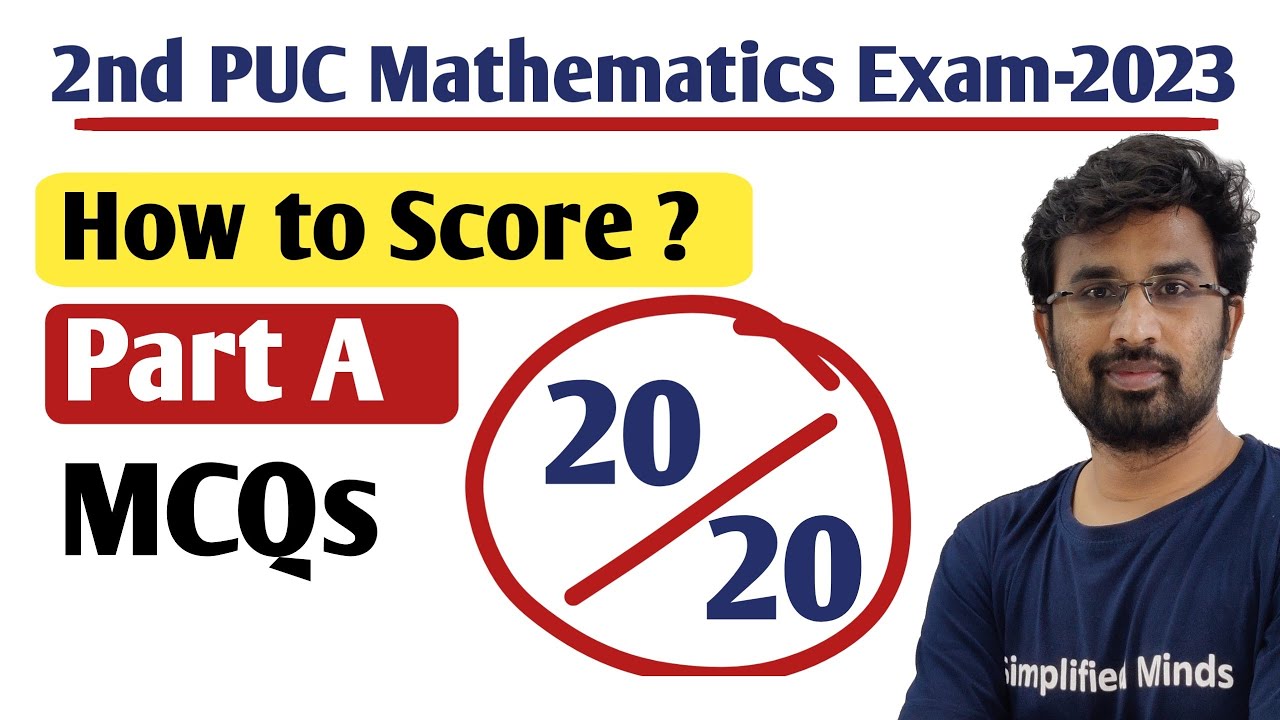 How to prepare for Part A ( MCQs, FIB & VSA ) Score 20/20 | 2nd PUC Mathematics Exam 2023