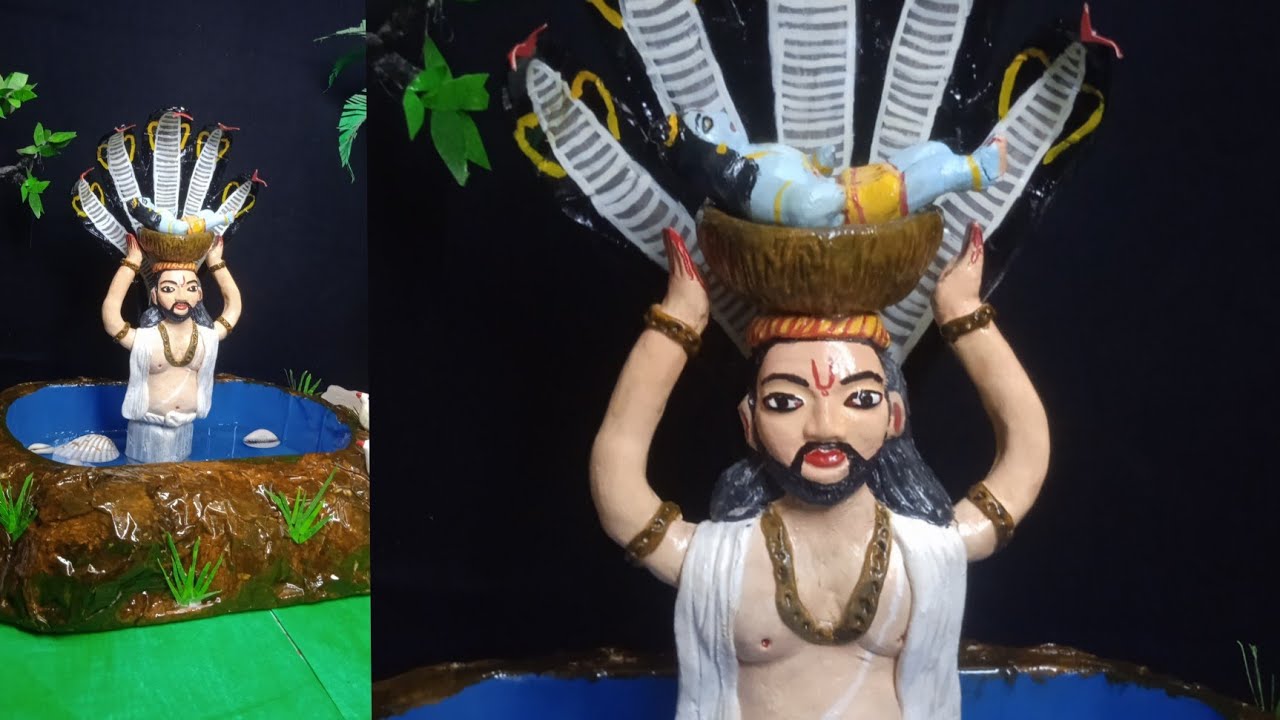 vasudew krishna yamuna jhanki,how to make Sheshnag,diy wasudev,diy river,diy krishna,diy janmashtmi