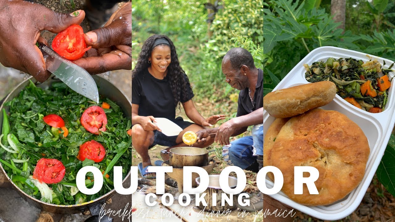 WHAT I EAT IN A DAY IN JAMAICA: Outdoor Cooking on Coal Stove (vlog) | Annesha Adams