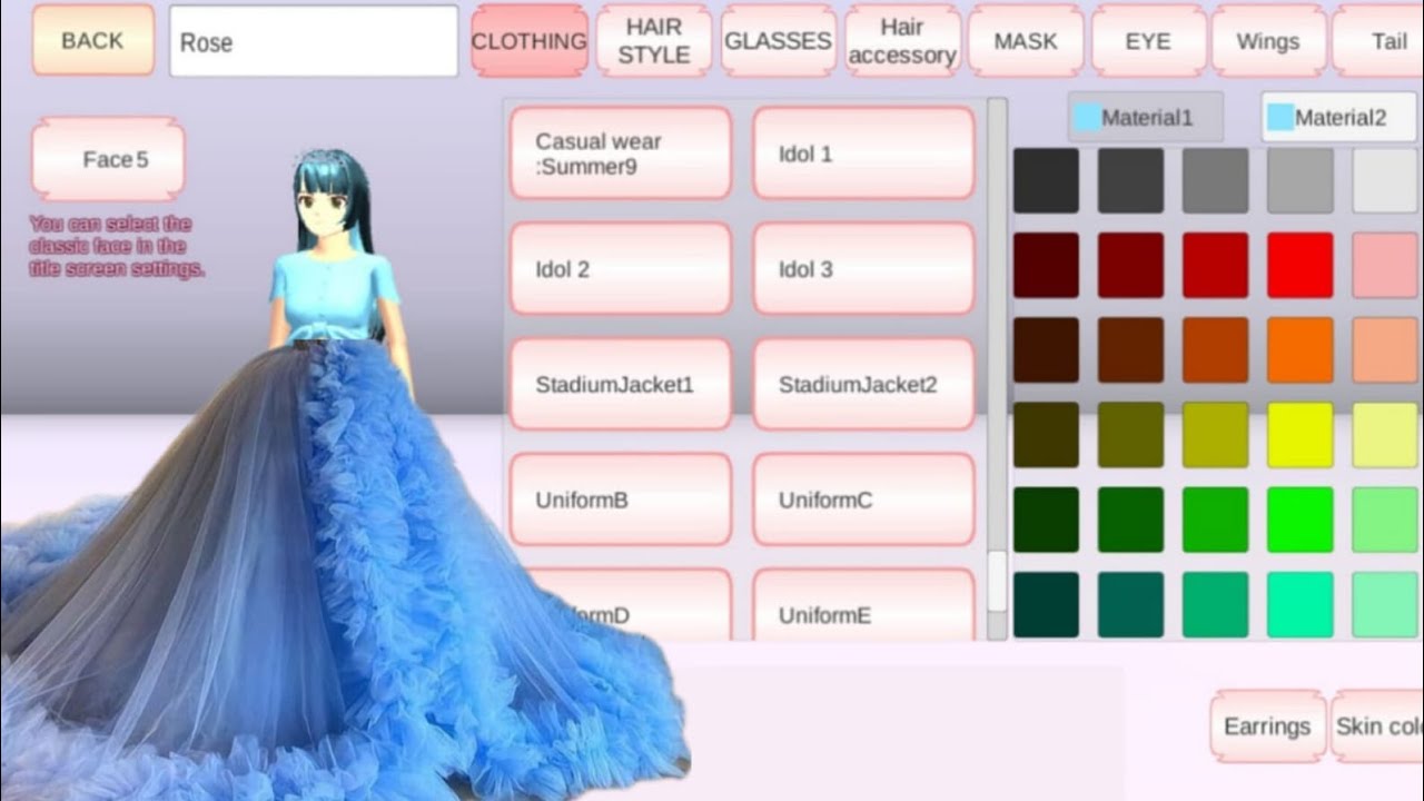 MiO Aida New princess Ball Gown light Blue 💙✨🎀(Easy Tutorial)#ballgown#video#sakuraschoolsimulator 