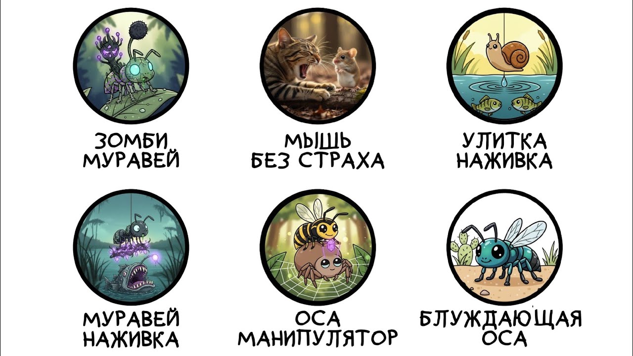 Все паразиты, управляющие поведением за 5 минут