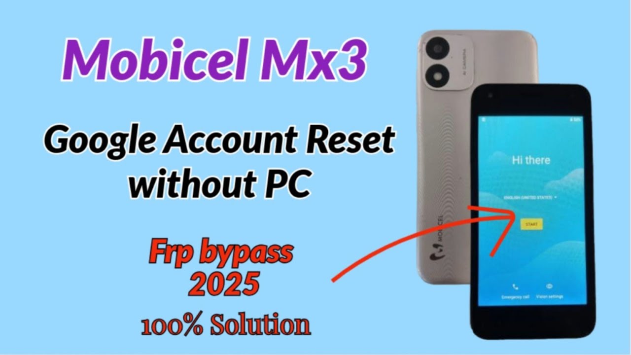 Mobicel MX3 Google Account Unlock FRP Bypass without PC/2025