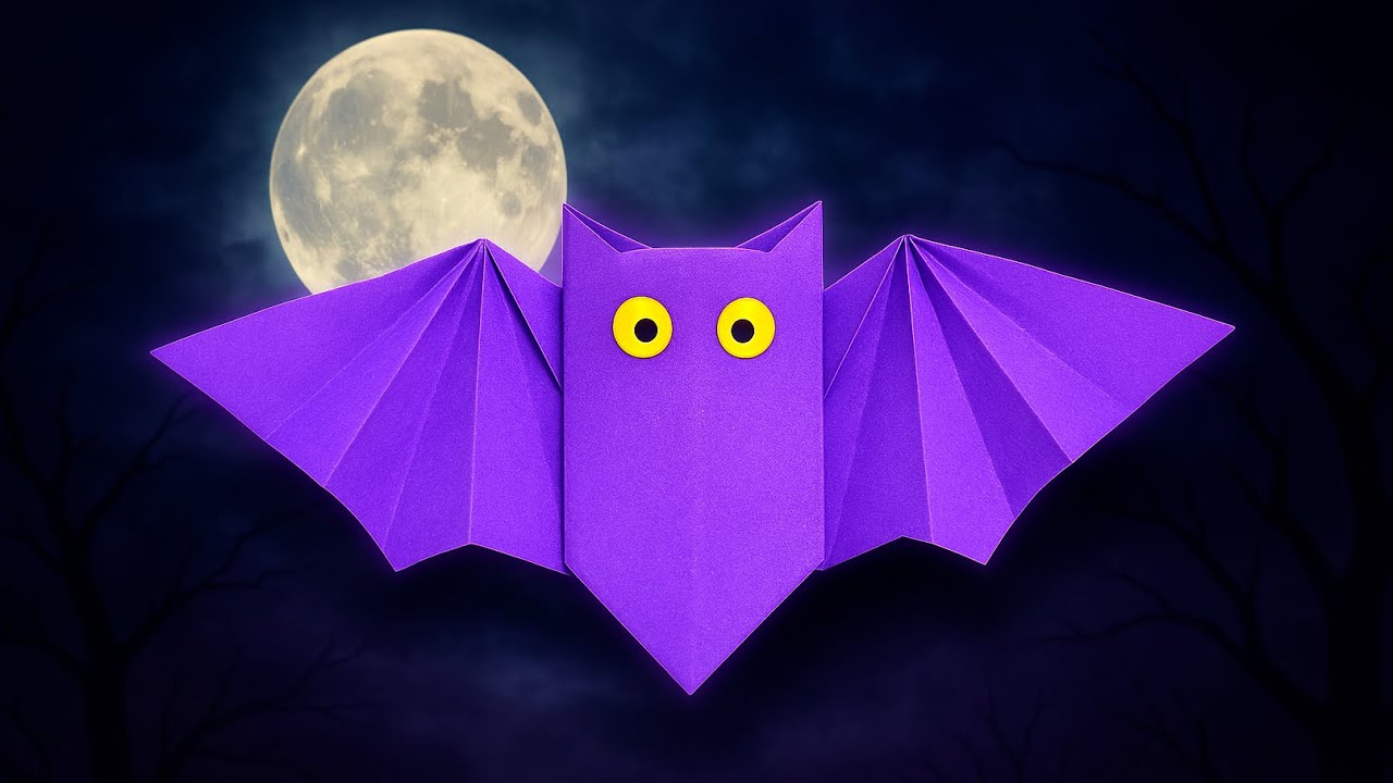 Easy Origami Bat for Halloween