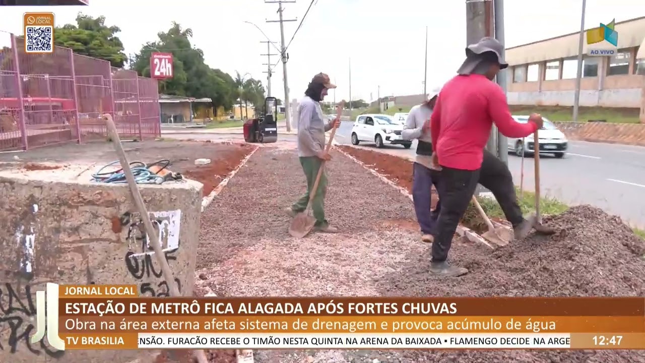 JL - Estação de metrô fica alagada após fortes chuvas