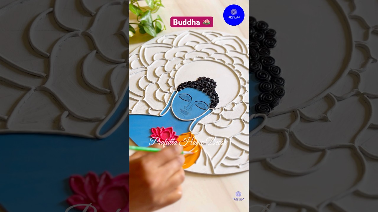 #buddha Lippan Art with Floral Mandala 🪷 #homedecor #wallhanging #smallbusiness #art #artist #diy