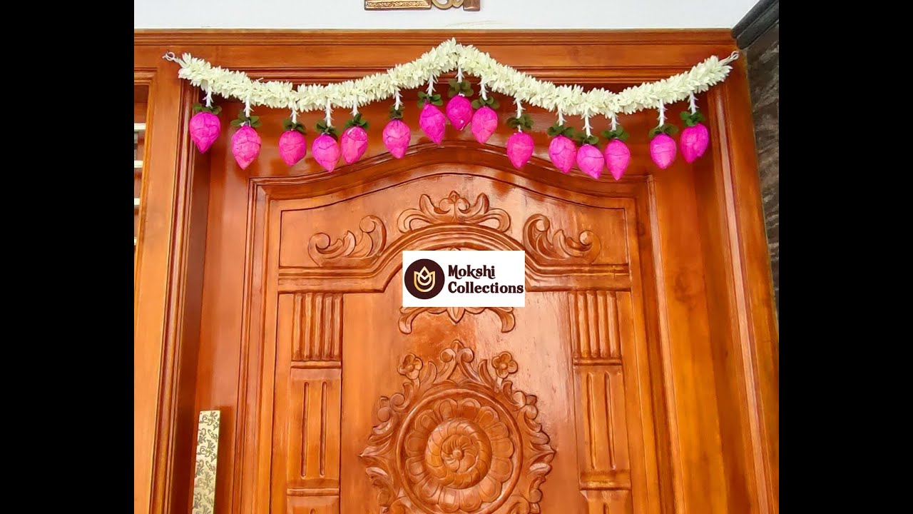 FABRIC GARLAND WITH LOTUS BUDS(TORAN) || MOKSHI COLLECTIONS #homedecor #housewarmingdecor #solawood