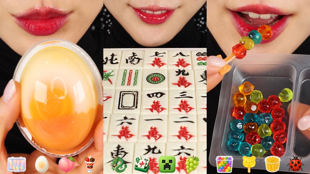 50 FOODS MUKBANG ASMR COMPILATION, SNACKS FROM THAILAND, CHOCOLATE FROM CHINA, WAX CANDY, ICE CREAM