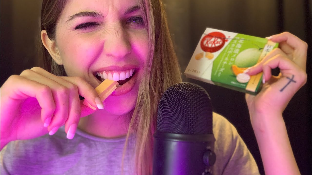 Melon & Cheese KitKat??? ASMR Novelty Mukbang & Unboxing ❤️