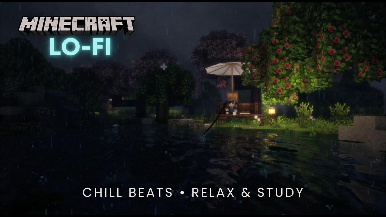you've had enough for today... (minecraft music & heavy rain)