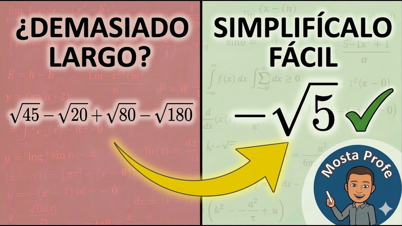 Cómo Simplificar Raíces Cuadradas Paso a Paso | Operaciones con Radicales Ejercicio Resuelto Fácil