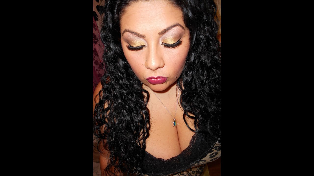 Fall Look #2 - Sparkling Gold and Deep Burgundy