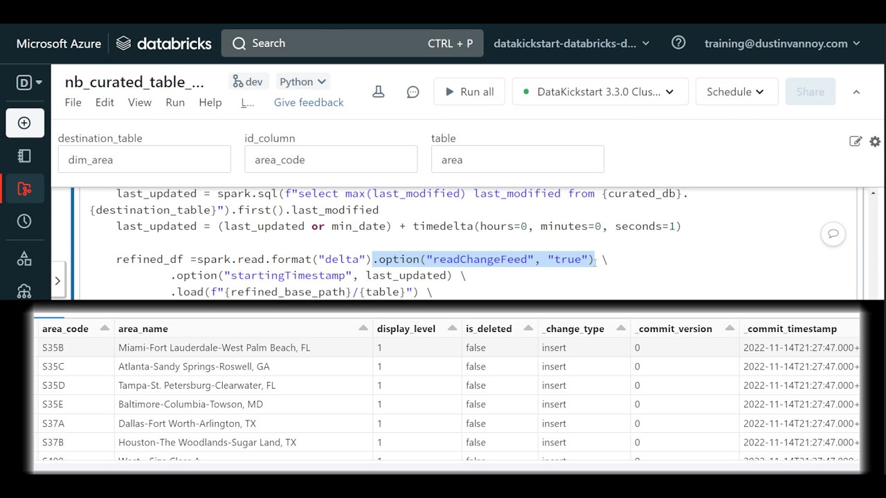 Delta Change Feed and Delta Merge pipeline (extended demo)