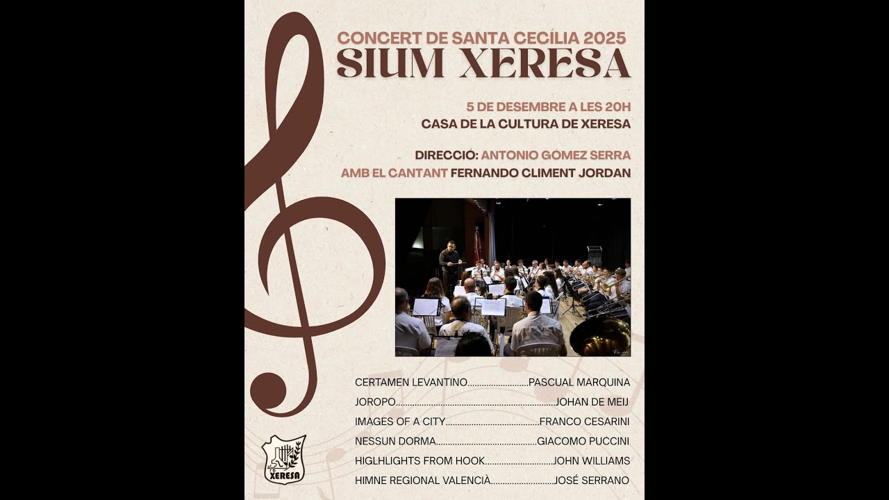 Presentació concert Sta. Cecília (5/12/2025-Casa Cultura Xeresa) Certamen Levantino de P.  Marquina.