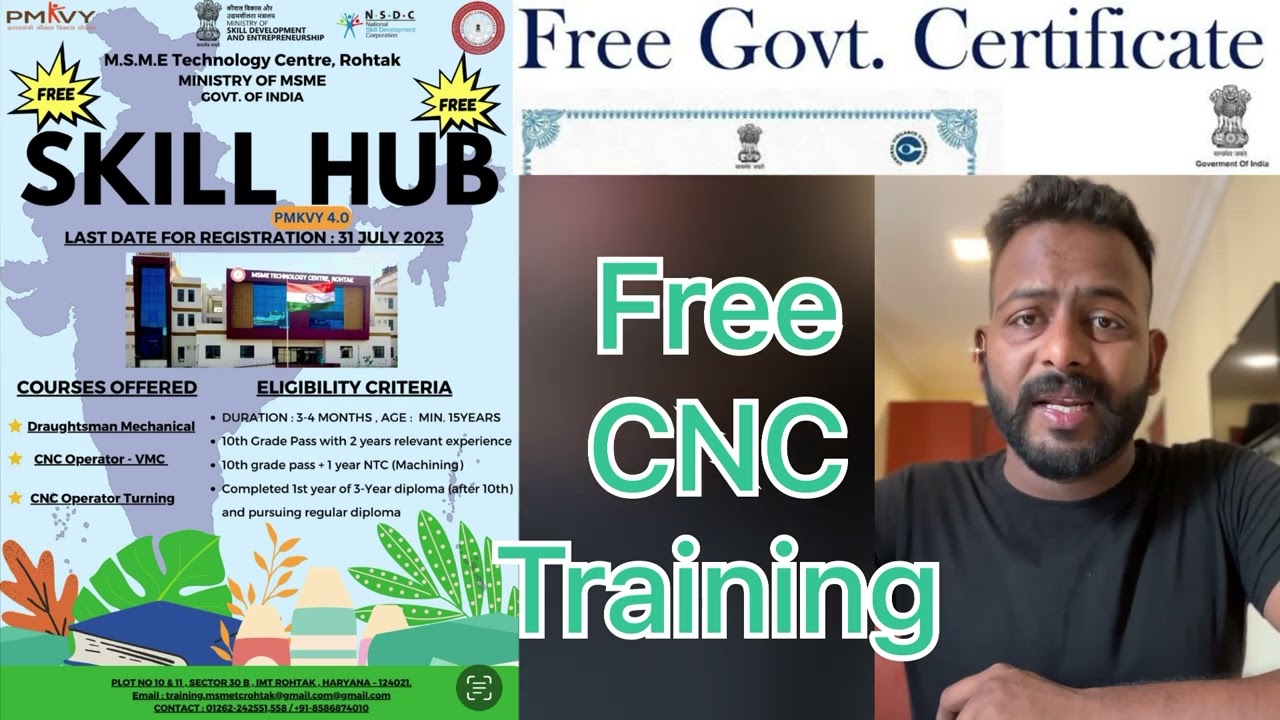 MSME Tech Center Rohtak - Free CNC Training Course with government of India Certification (PMKVY)