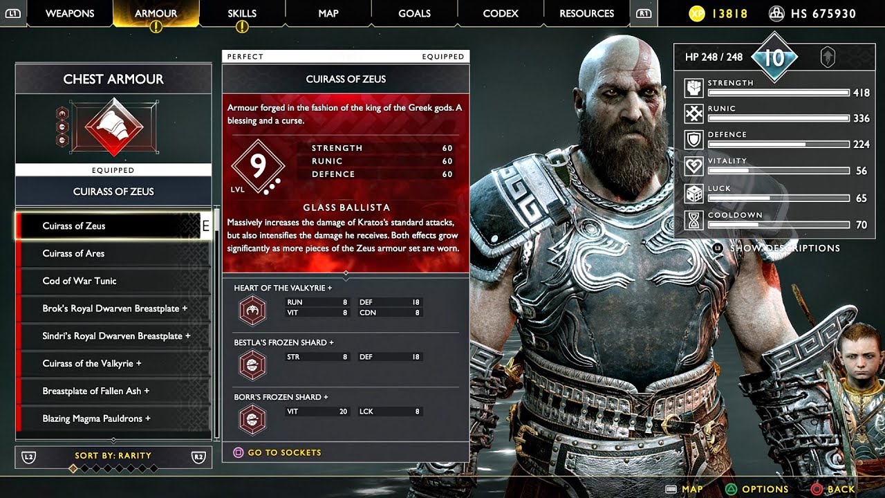 God of War 4 New Game+ ALL Perfect Armor Sets & Best Armor of ZEUS (Best Gear in GoW 2018) PS4 Pro