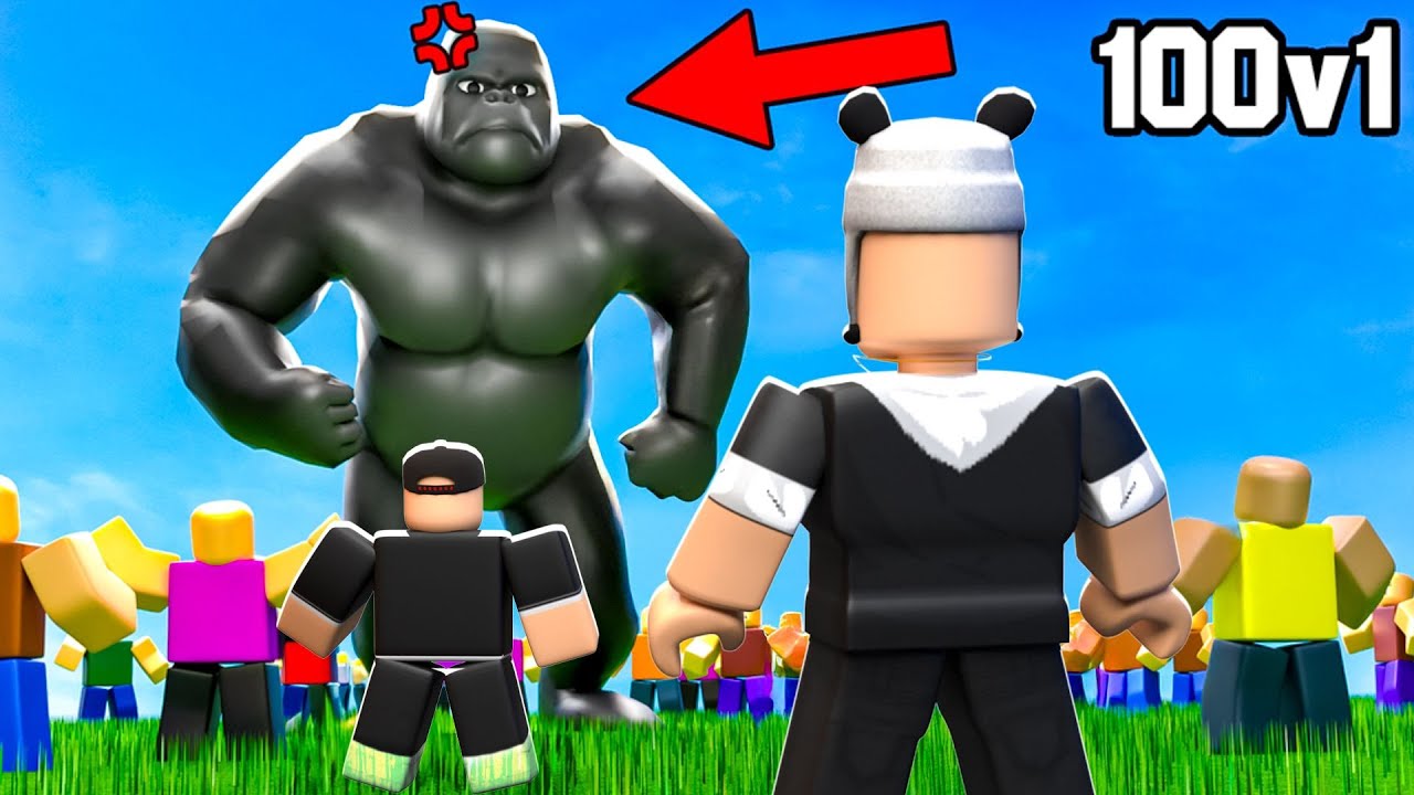 100 İnsan vs 1 Goril ! - Roblox 100 Humans Vs 1 Gorilla